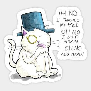 Dapper Cat - Face touch Sticker